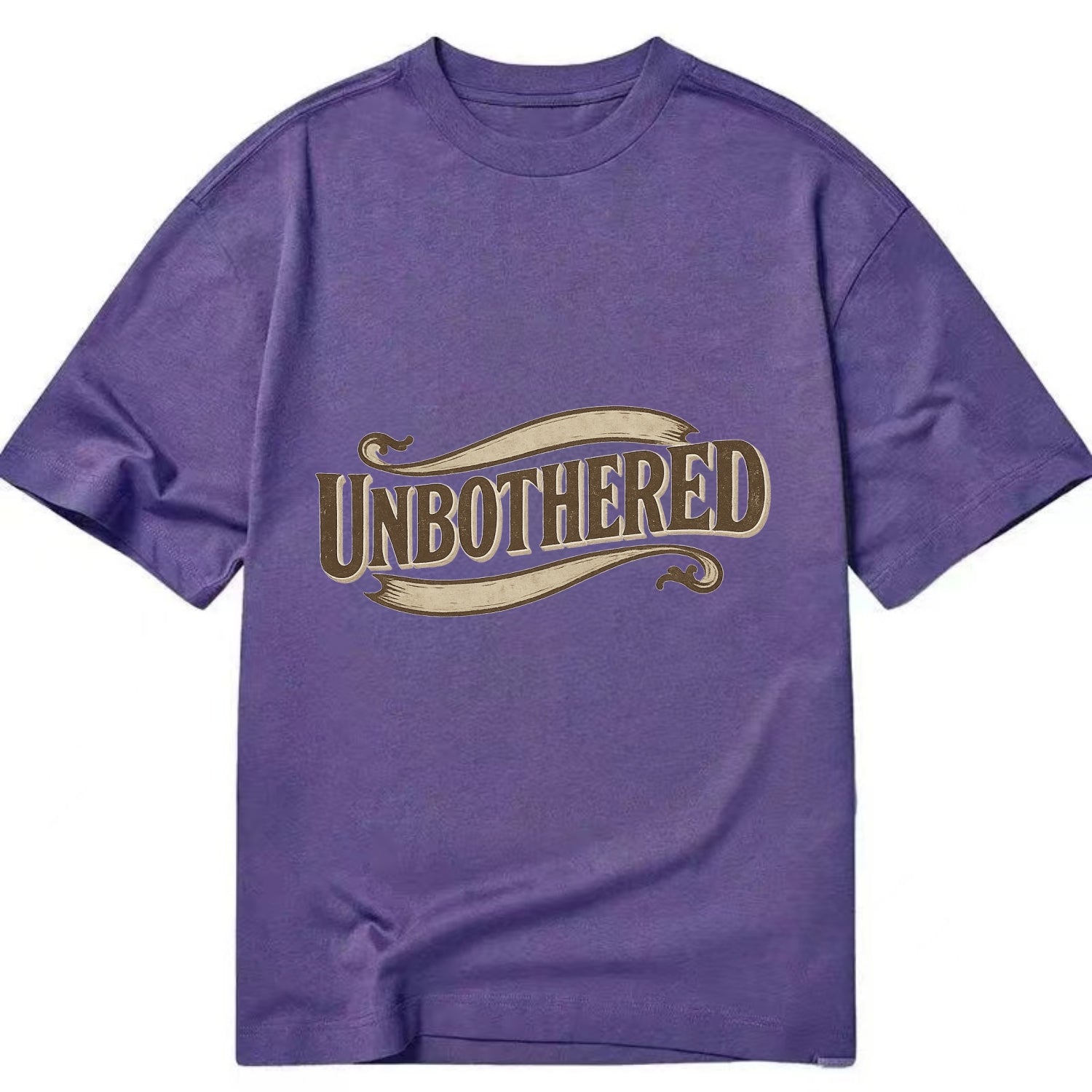 Bold typography design - "UNBOTHERED" - not affected, staying calm - Classic T-shirt - Purple