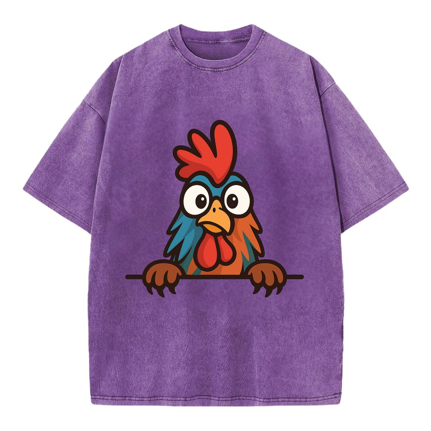 Rooster  - Vintage T-shirt - Purple