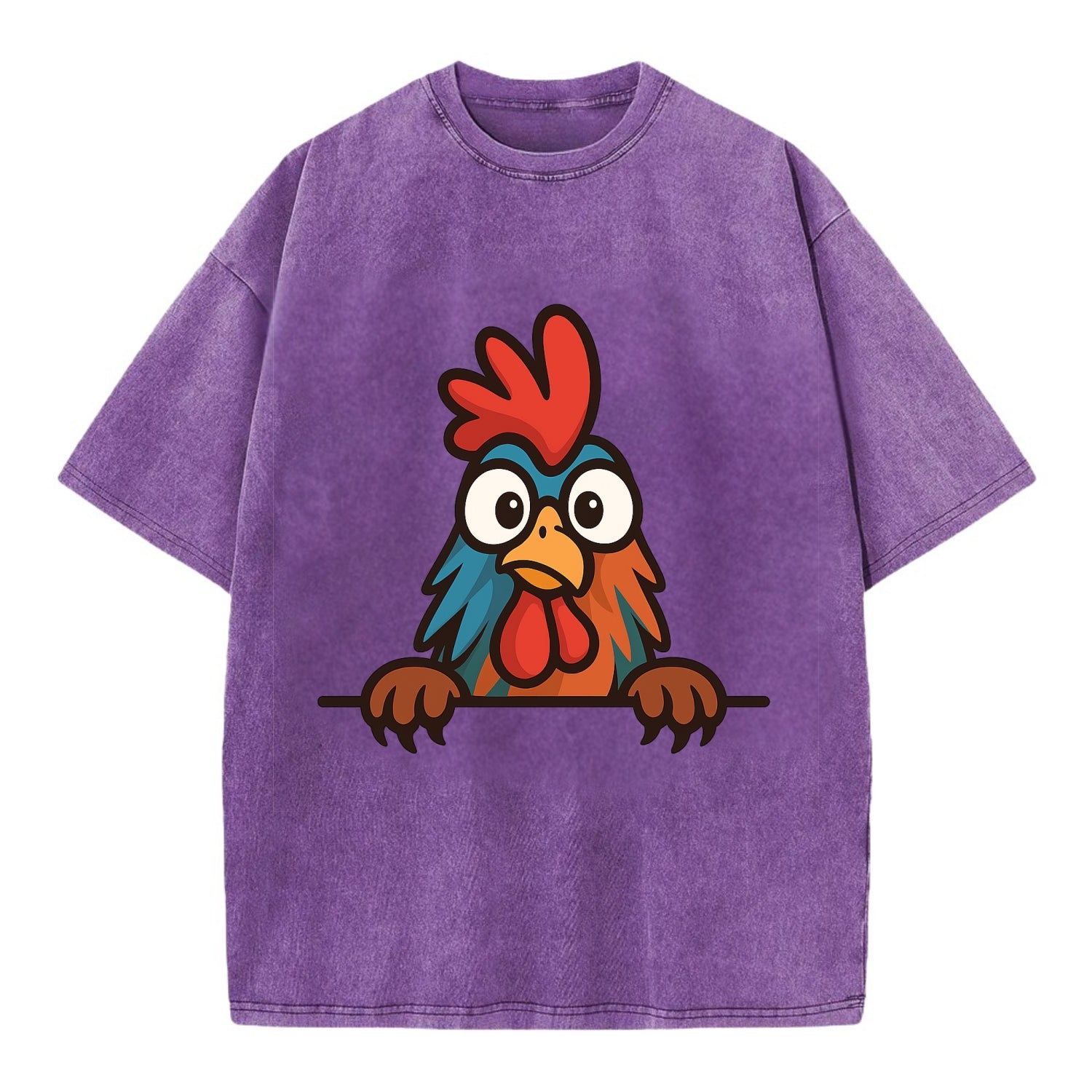 Rooster  - Vintage T-shirt - Purple