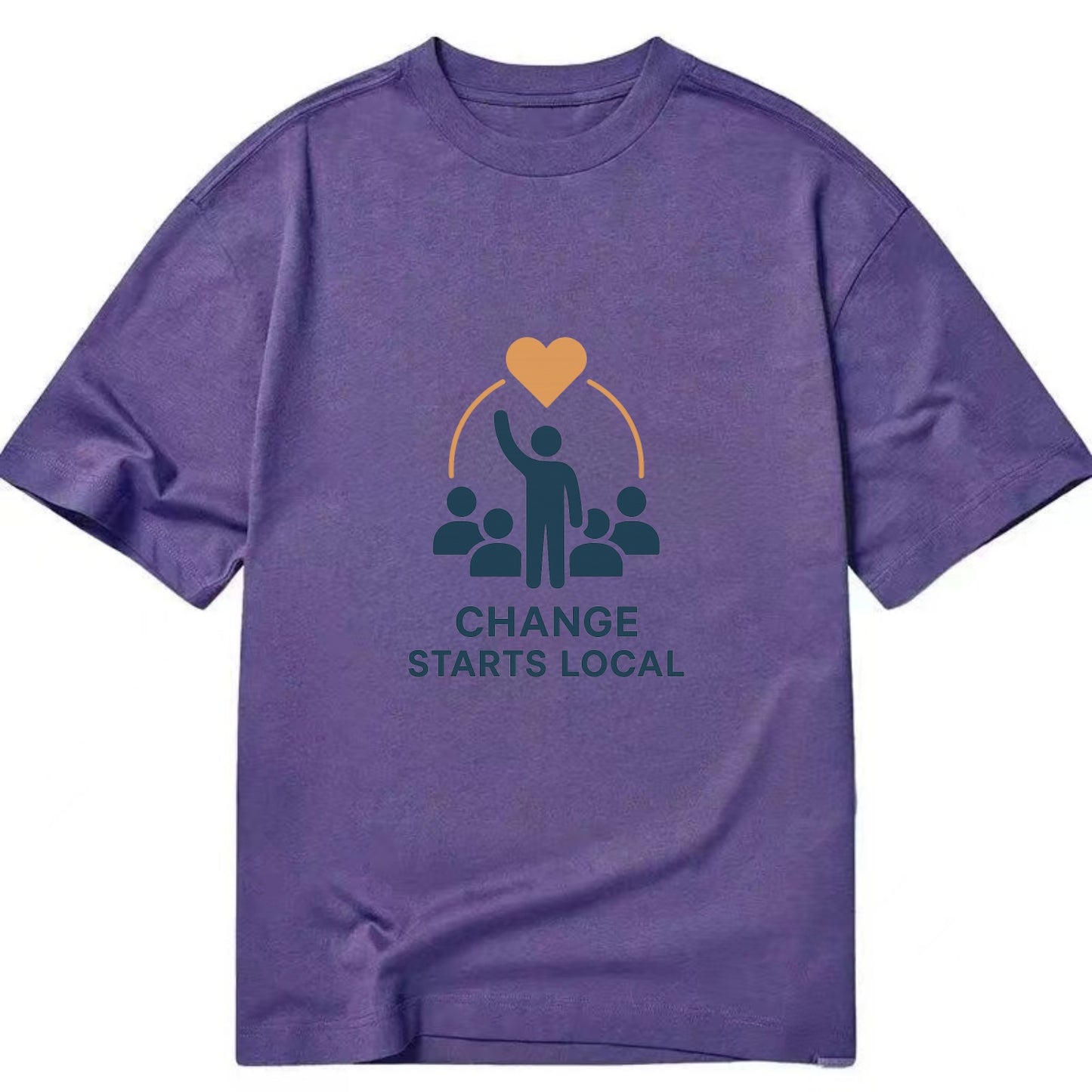 Community organizer bringing neighbors together - "Change Starts Local" - - Classic T-shirt - Purple
