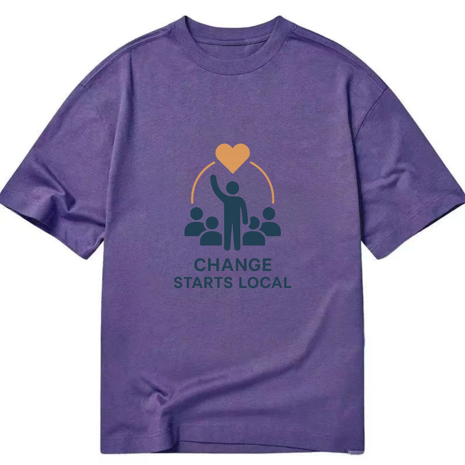 Community organizer bringing neighbors together - "Change Starts Local" - - Classic T-shirt - Purple