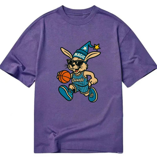 Orlando Rabbit wearing Magic blue and silver beanie with wizard hat and wayfarer - Classic T-shirt