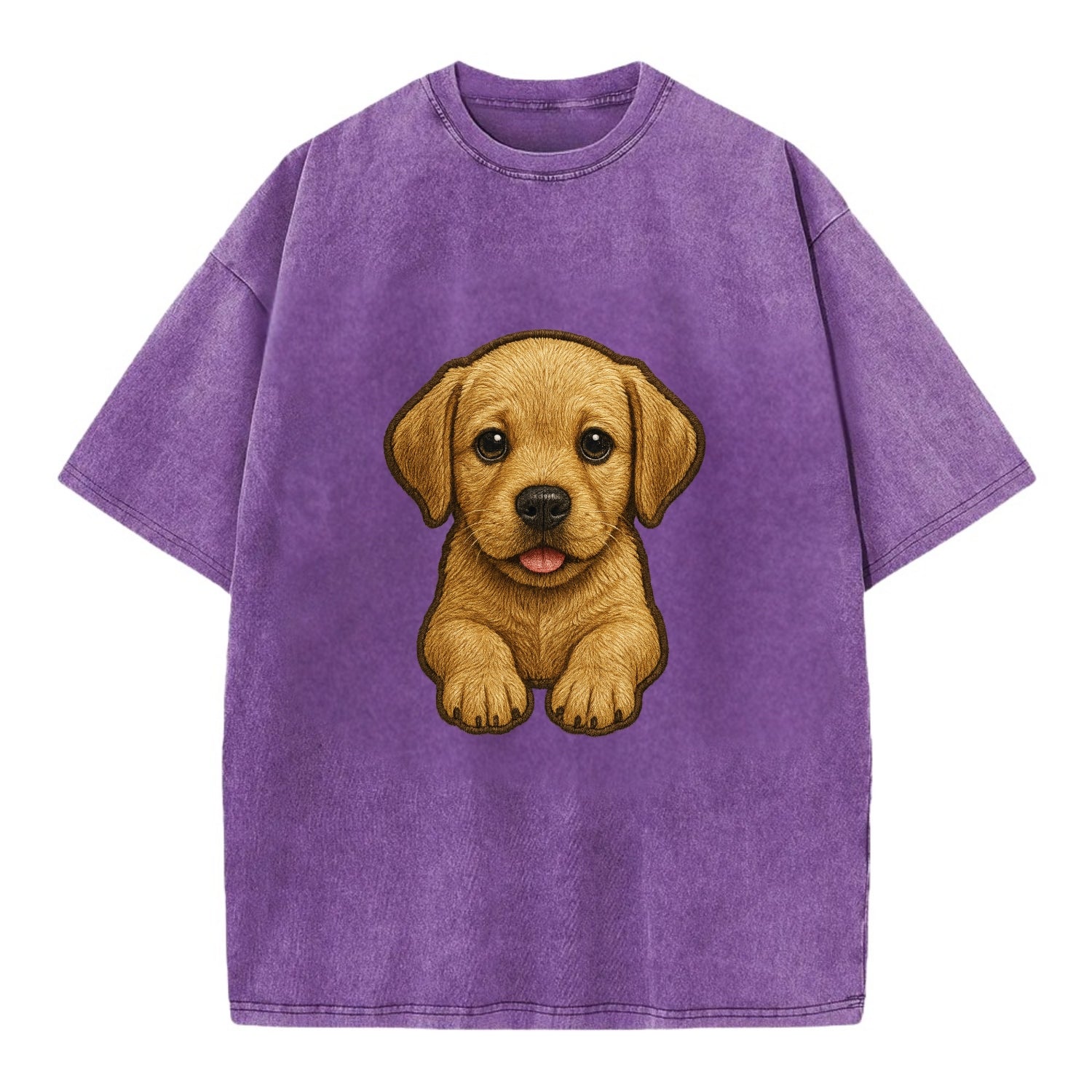 Baby Labrador Retriever Puppy - yellow/black/chocolate, soulful eyes, soft ears, - Vintage T-shirt - Purple
