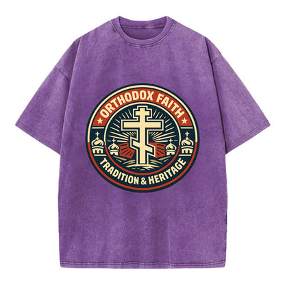 Faithful Heritage Emblem - Vintage T-shirt - Purple