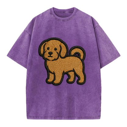 Havanese - Contemporary small dog design - Vintage T-shirt - Purple