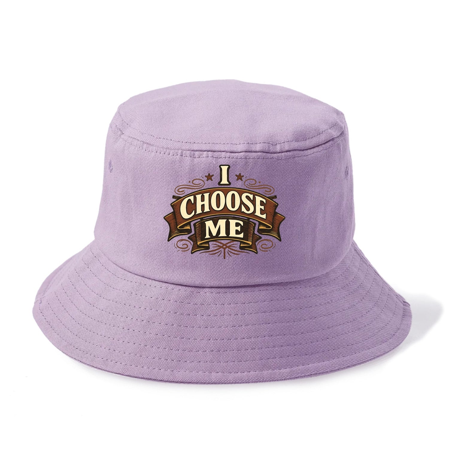 Bold typography design - "I CHOOSE ME" - self-priority, self-selection - Bucket Hat - Purple