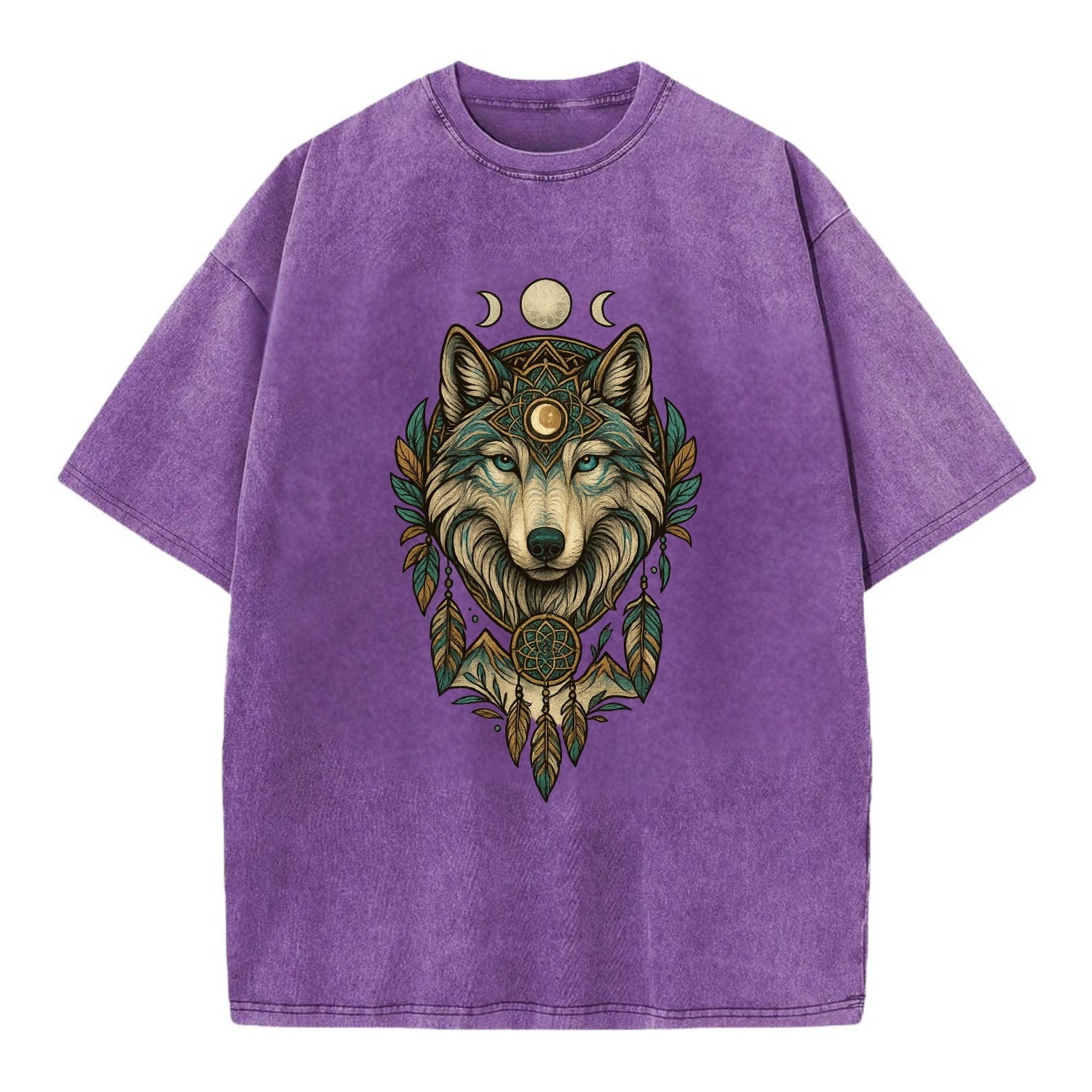 Pearl Wolf Shimmer  - Vintage T-shirt - Purple