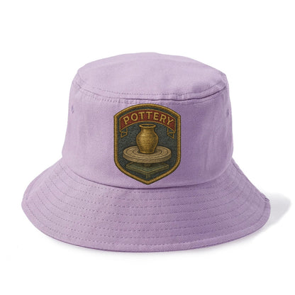 Pottery wheel with clay vessel - ceramicist symbol - Bucket Hat - Purple