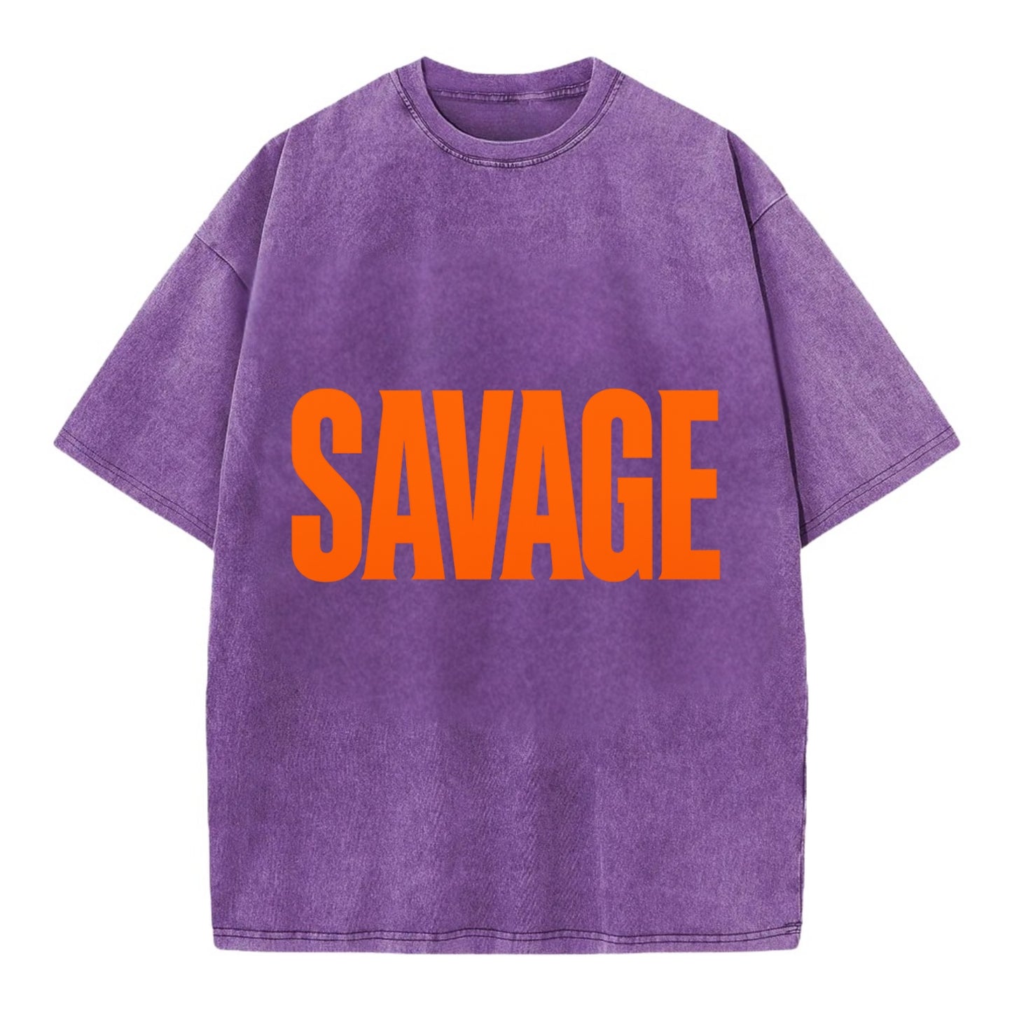 Bold typography design - "SAVAGE" - fierce attitude, taking no prisoners - Vintage T-shirt - Purple