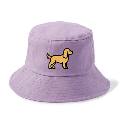 Cocker Spaniel - Golden colored flat side profile - Bucket Hat - Purple