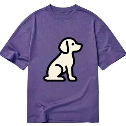 Beagle - Modern minimal sitting pose wit - Classic T-shirt - Purple