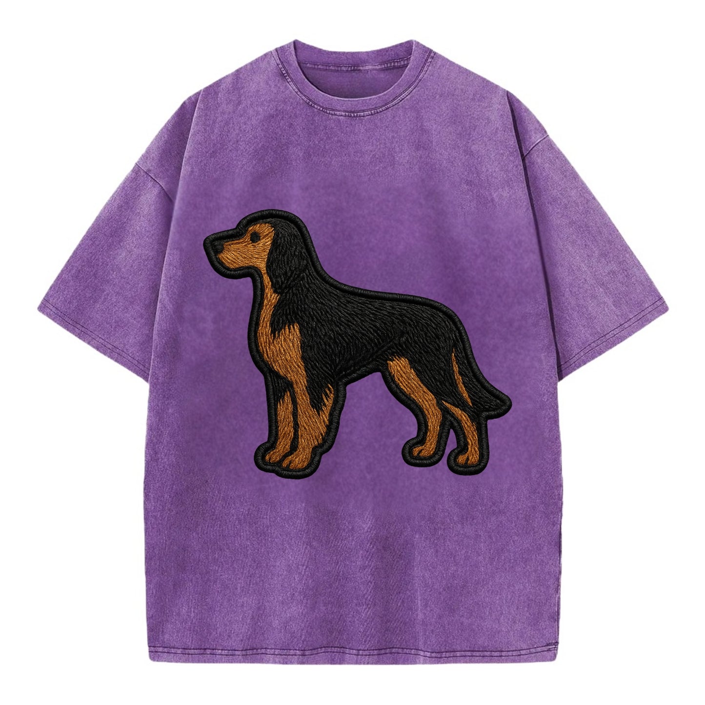 Gordon Setter - Modern setter silhouette - Vintage T-shirt - Purple