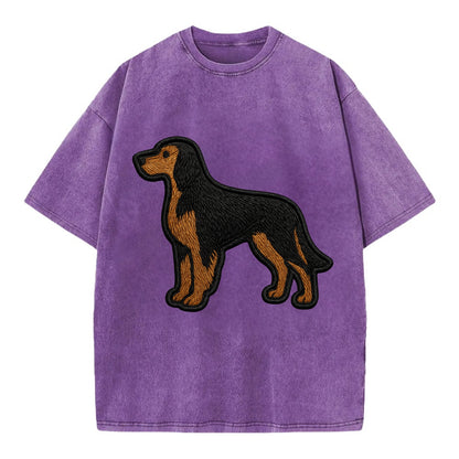 Gordon Setter - Modern setter silhouette - Vintage T-shirt - Purple