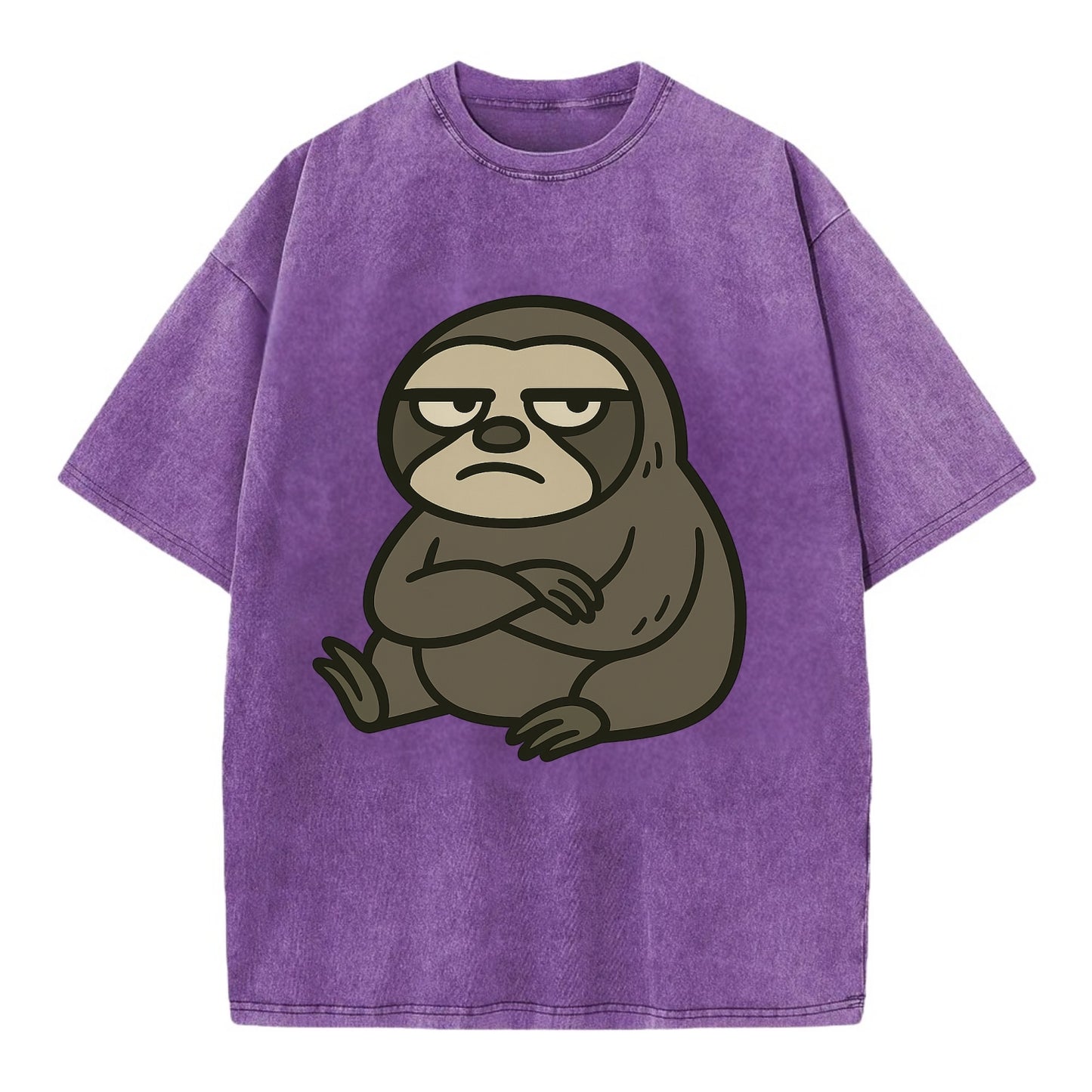 The Sloth Judging Silently - Vintage T-shirt - Purple