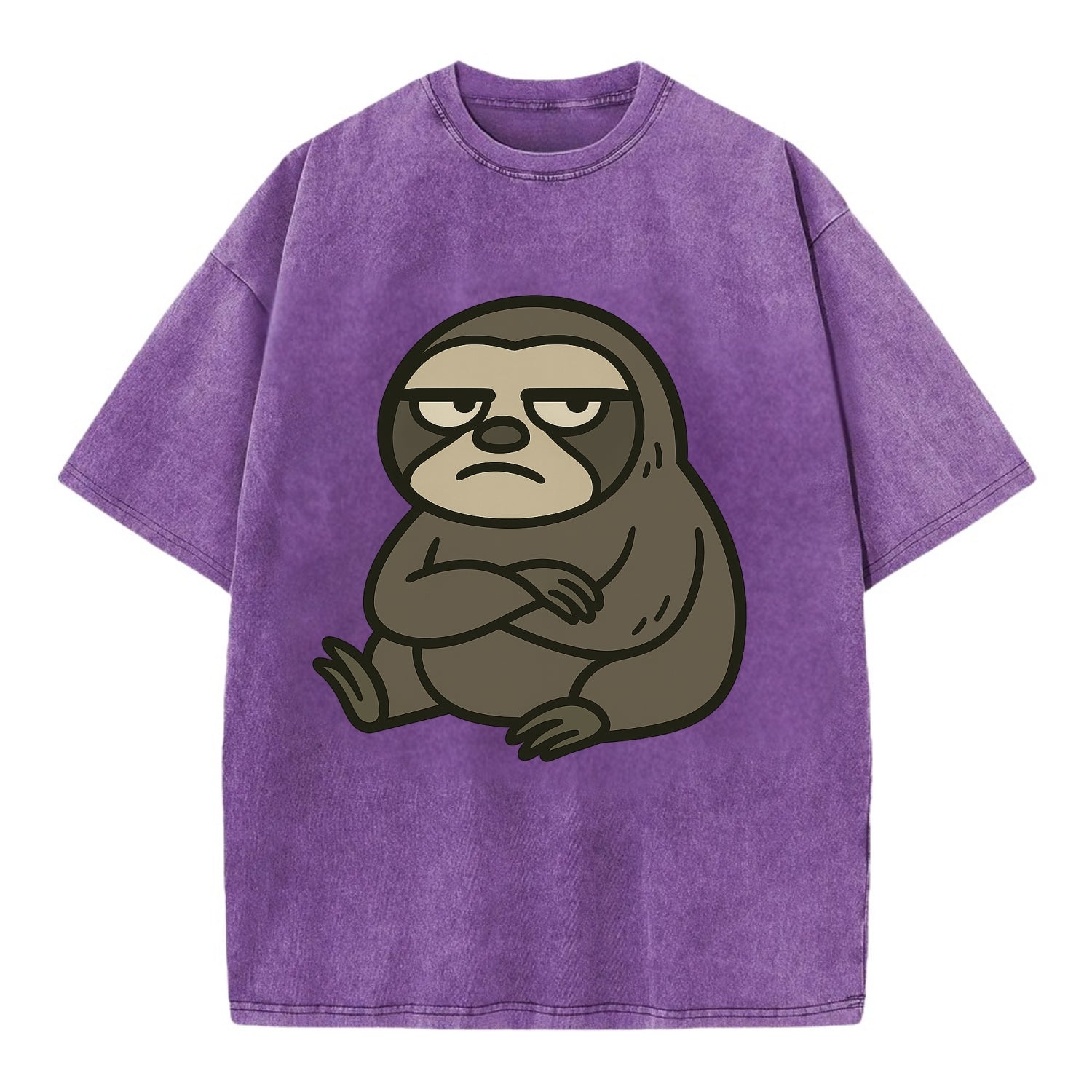The Sloth Judging Silently - Vintage T-shirt - Purple