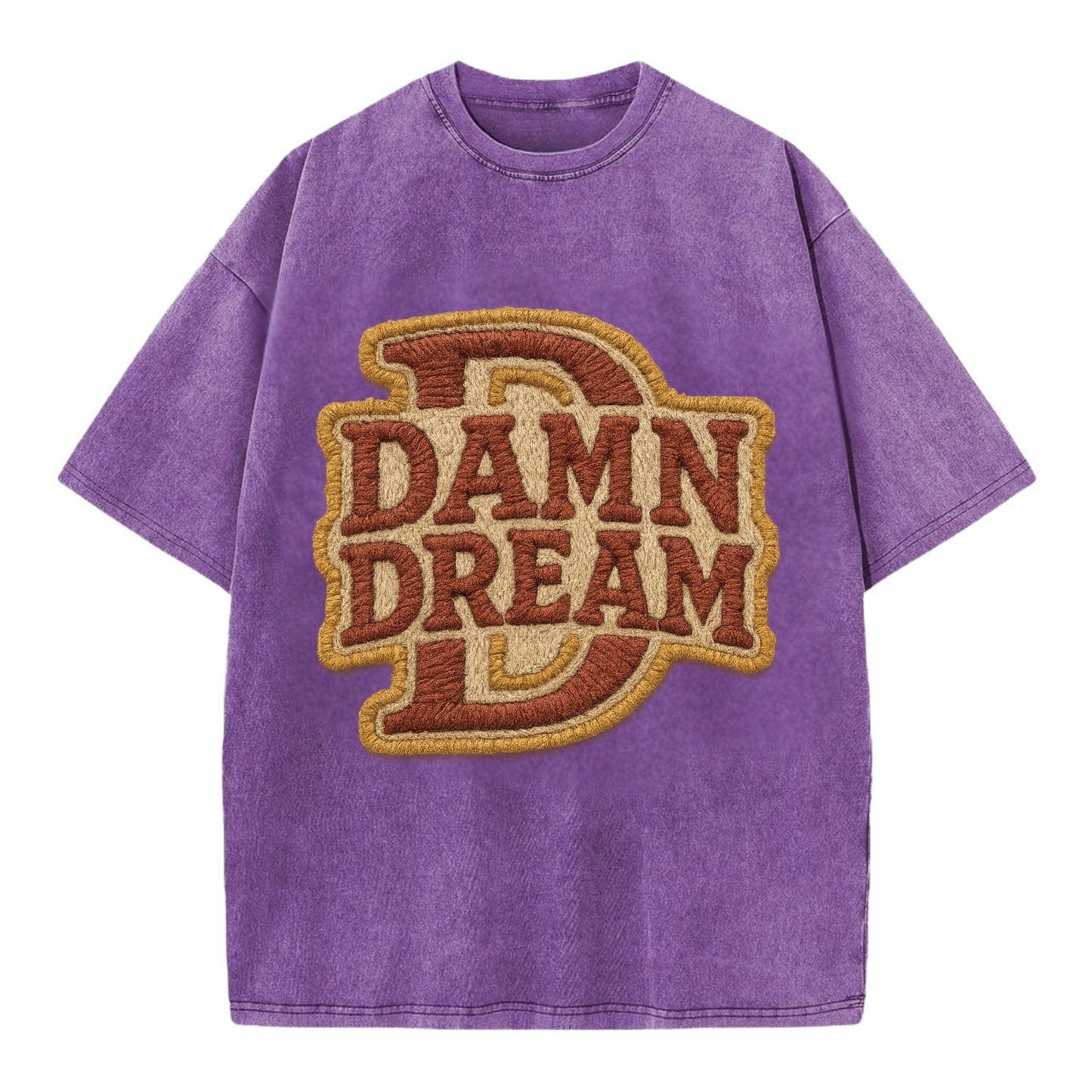 DAMN;DREAM BIG Motivational White Cap - Vintage T-shirt - Purple