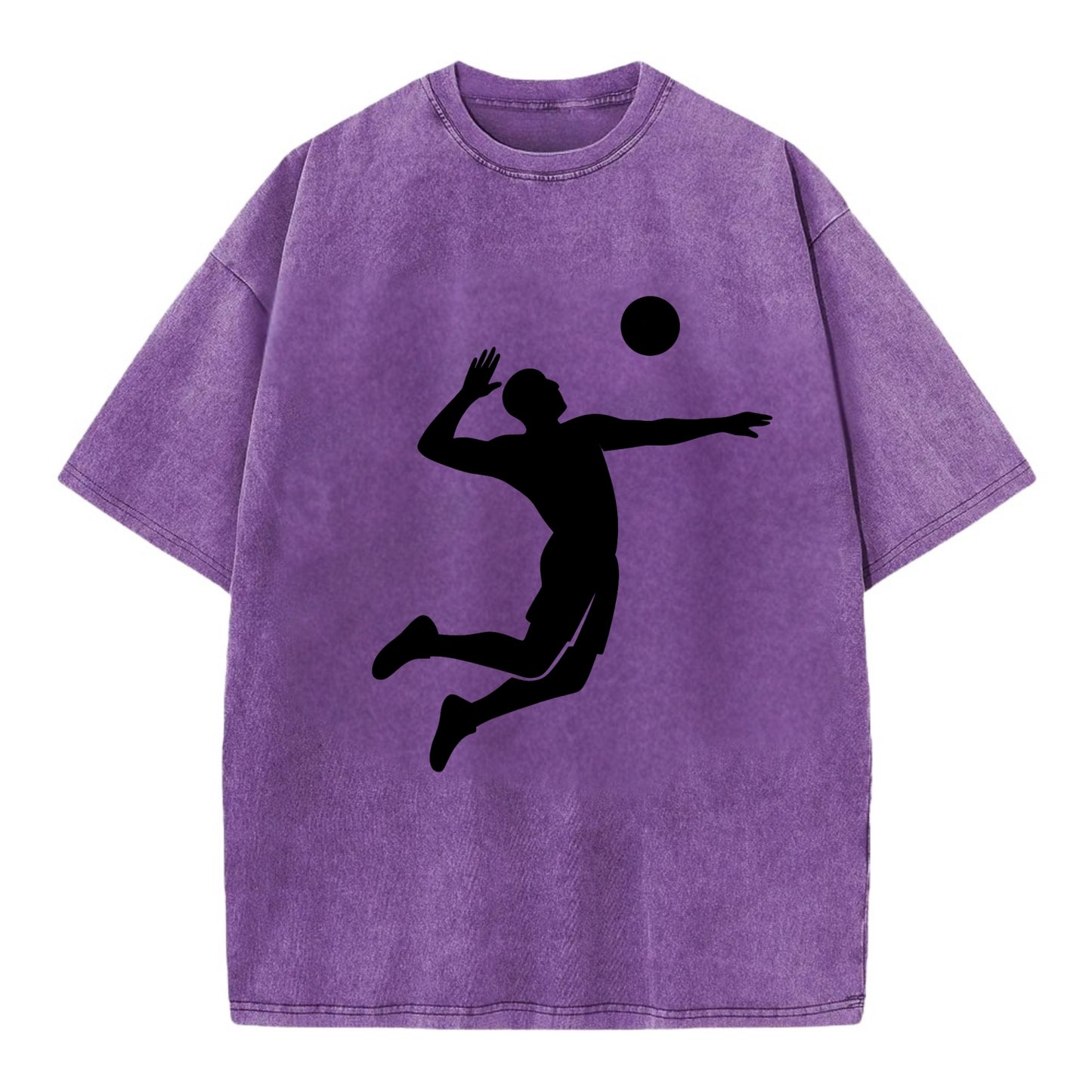 Volleyball player spiking ball - Vintage T-shirt - Purple
