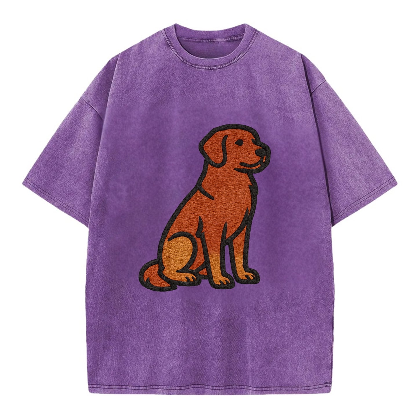 Nova Scotia Duck Tolling Retriever - Red embroidered pose - Vintage T-shirt - Purple