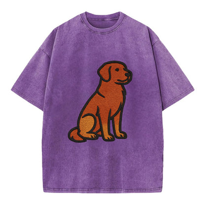 Nova Scotia Duck Tolling Retriever - Red embroidered pose - Vintage T-shirt - Purple