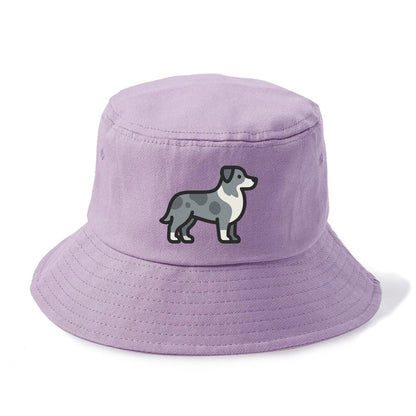 Australian Shepherd - Blue merle flat side profile - Bucket Hat - Purple