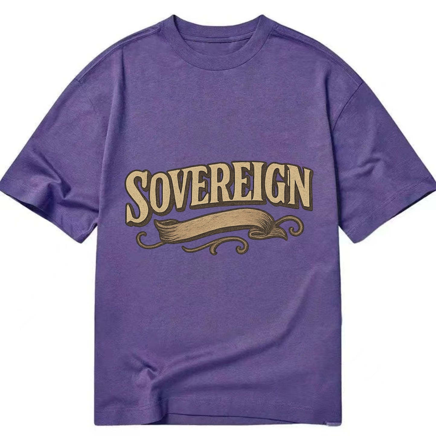 Bold typography design - "SOVEREIGN" - self-ruled, autonomous, in control - Classic T-shirt - Purple
