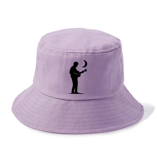 Guitarist playing acoustic under moonlight - Bucket Hat - Purple