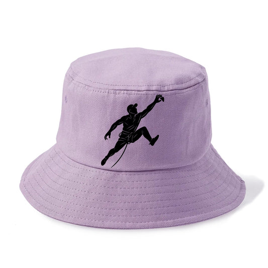 Rock wall climber reaching hold - Bucket Hat - Purple