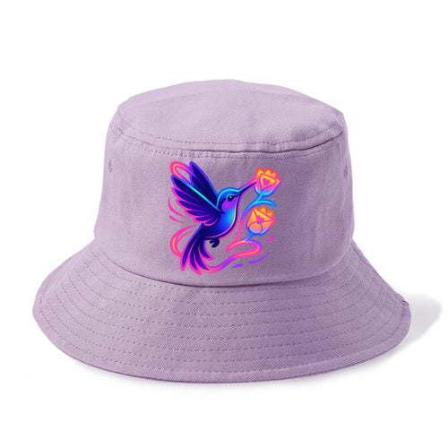 Hummingbird delivering miniature love letters tucked inside flower envelopes - Bucket Hat