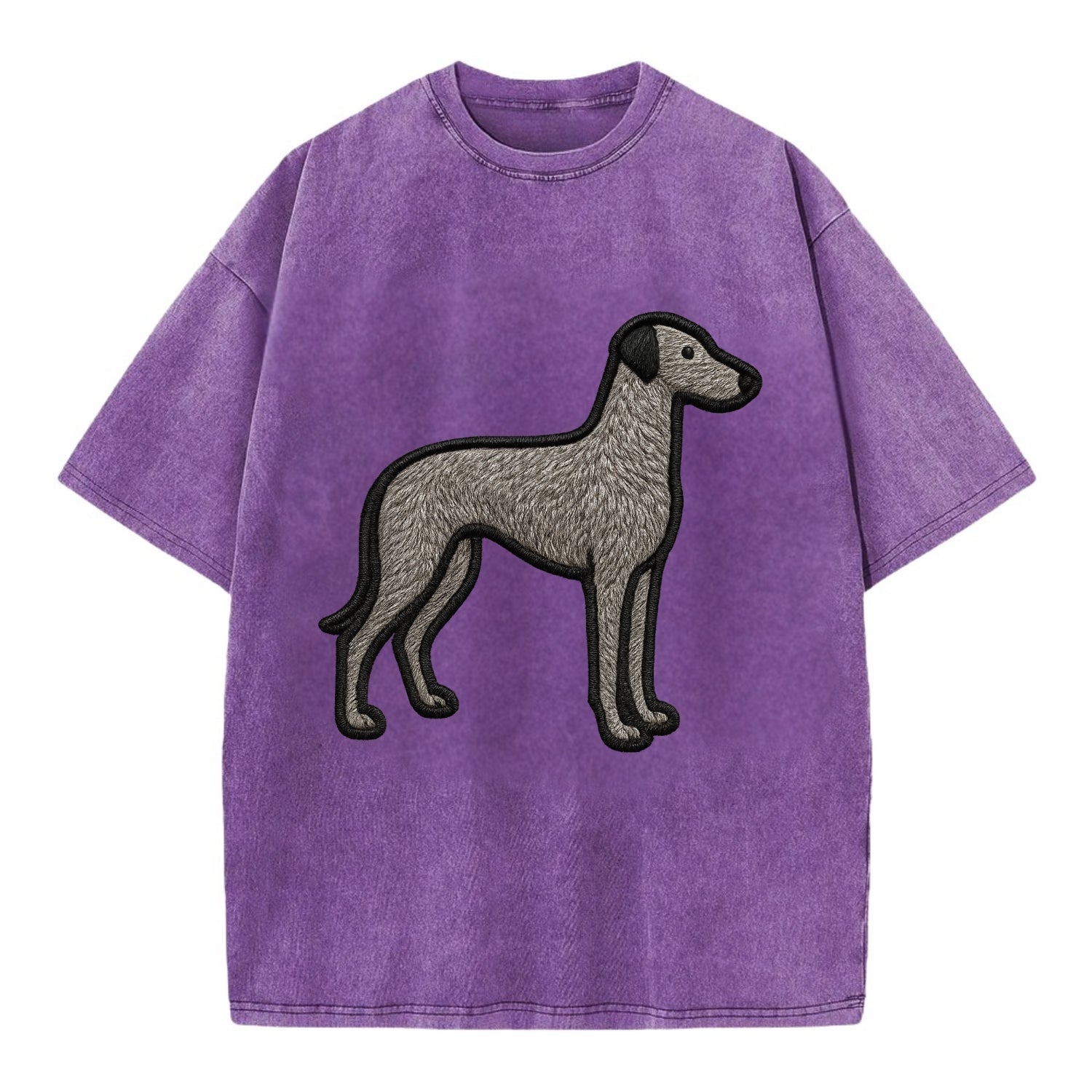 Scottish Deerhound - Trendy hound silhou - Vintage T-shirt - Purple