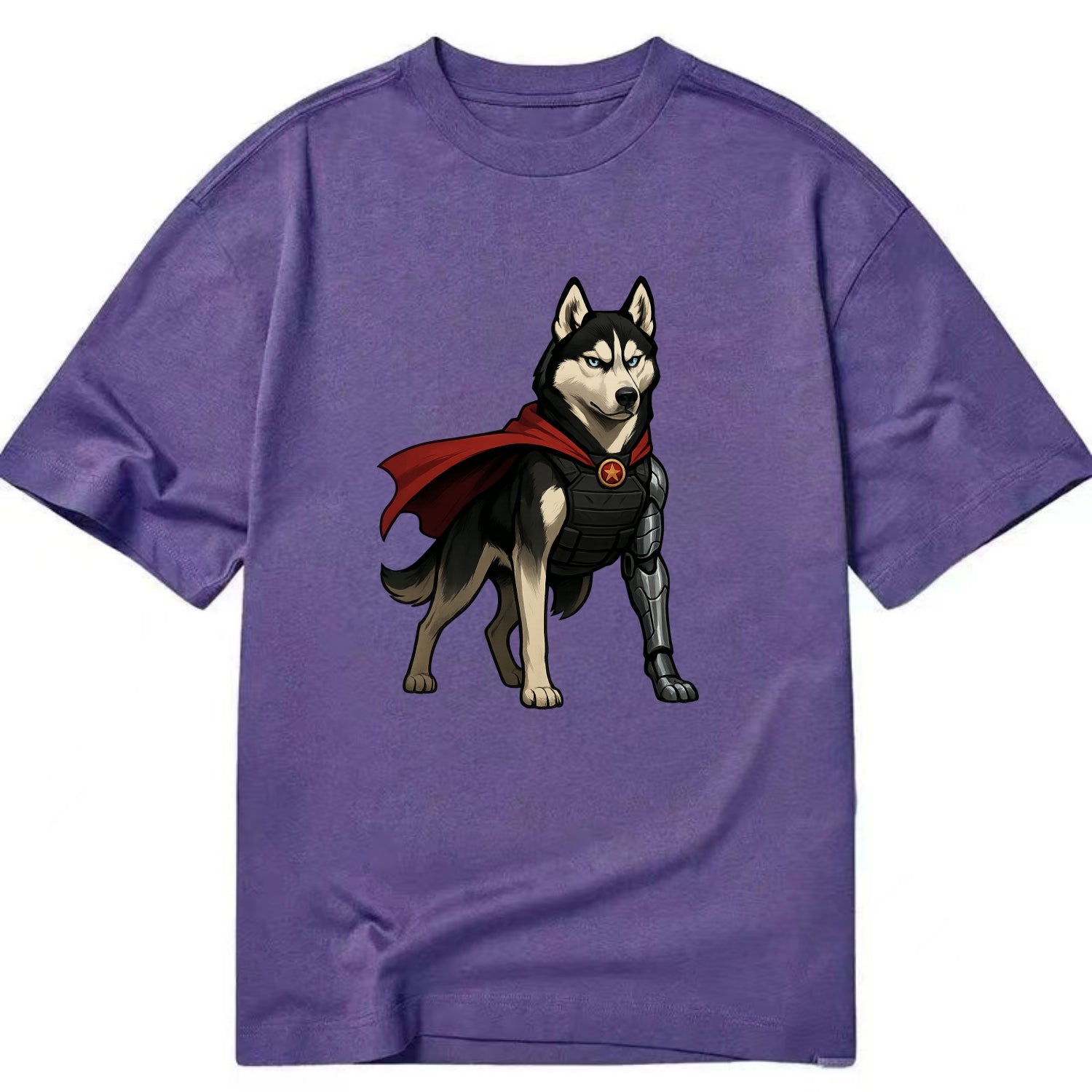 Siberian Husky Winter Soldier  - Classic T-shirt - Purple