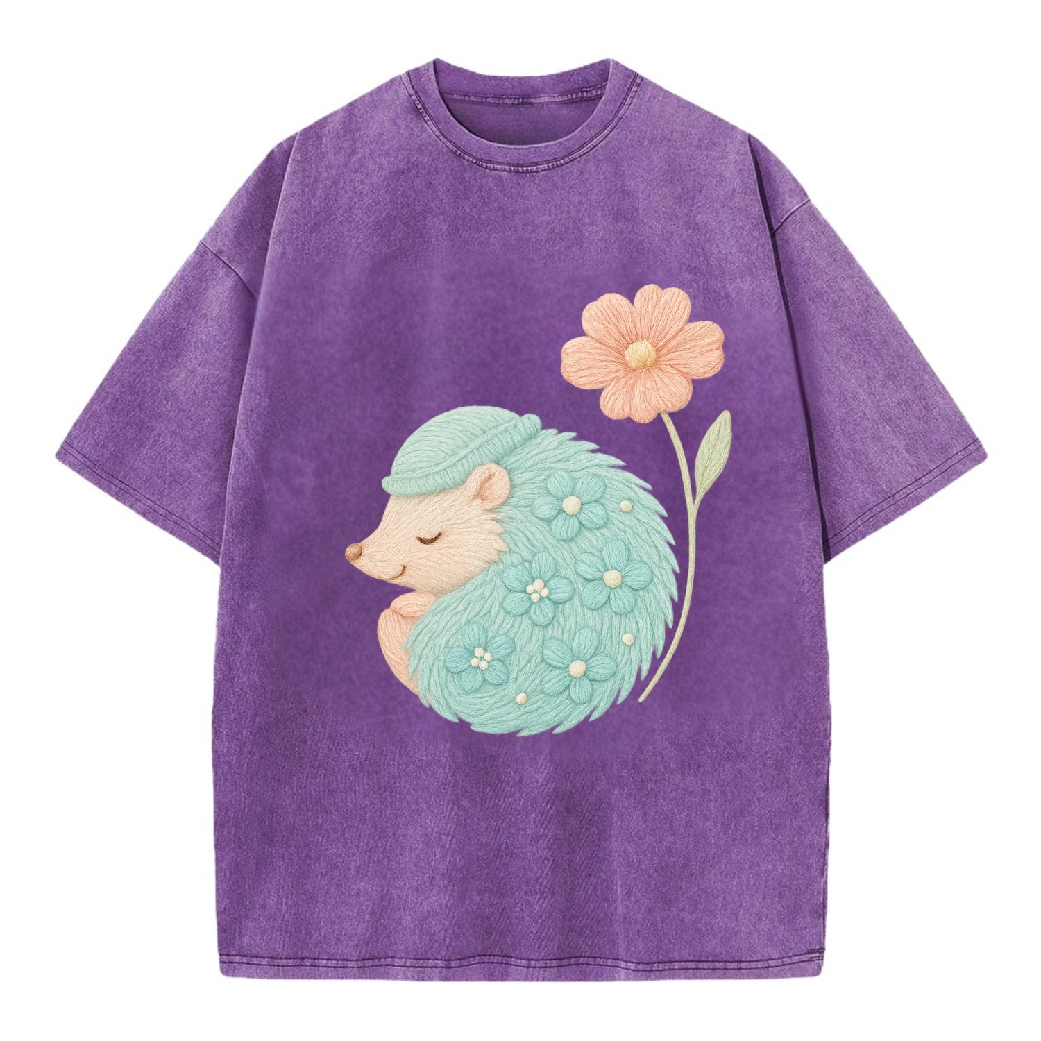 Aqua Hedgehog - Vintage T-shirt - Purple