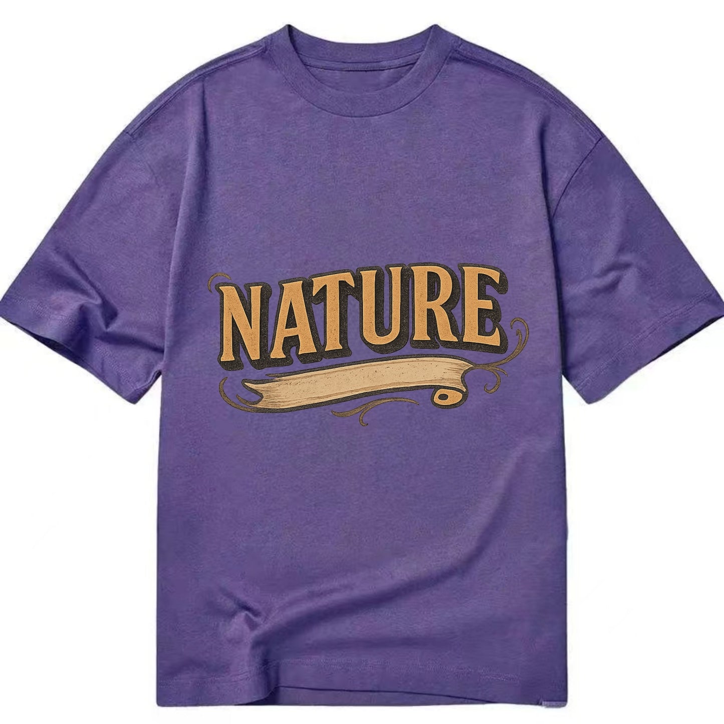 Bold typography design - "NATURE" - natural world, organic - Classic T-shirt - Purple