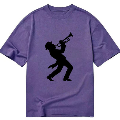 Trumpet player hitting high note - Classic T-shirt - Purple