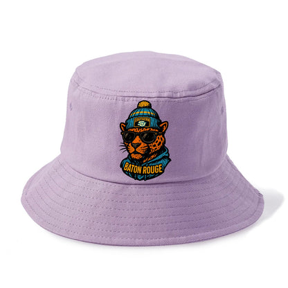 Baton Rouge Jaguar wearing Southern beanie with SU patch - Bucket Hat - Purple