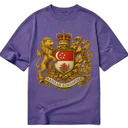 Singapore Merlion Emblem  - Classic T-shirt - Purple