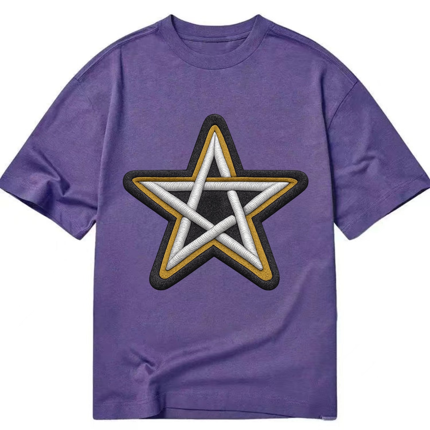 PENTAGRAM STAR - five point star in silver , protection - Classic T-shirt - Purple