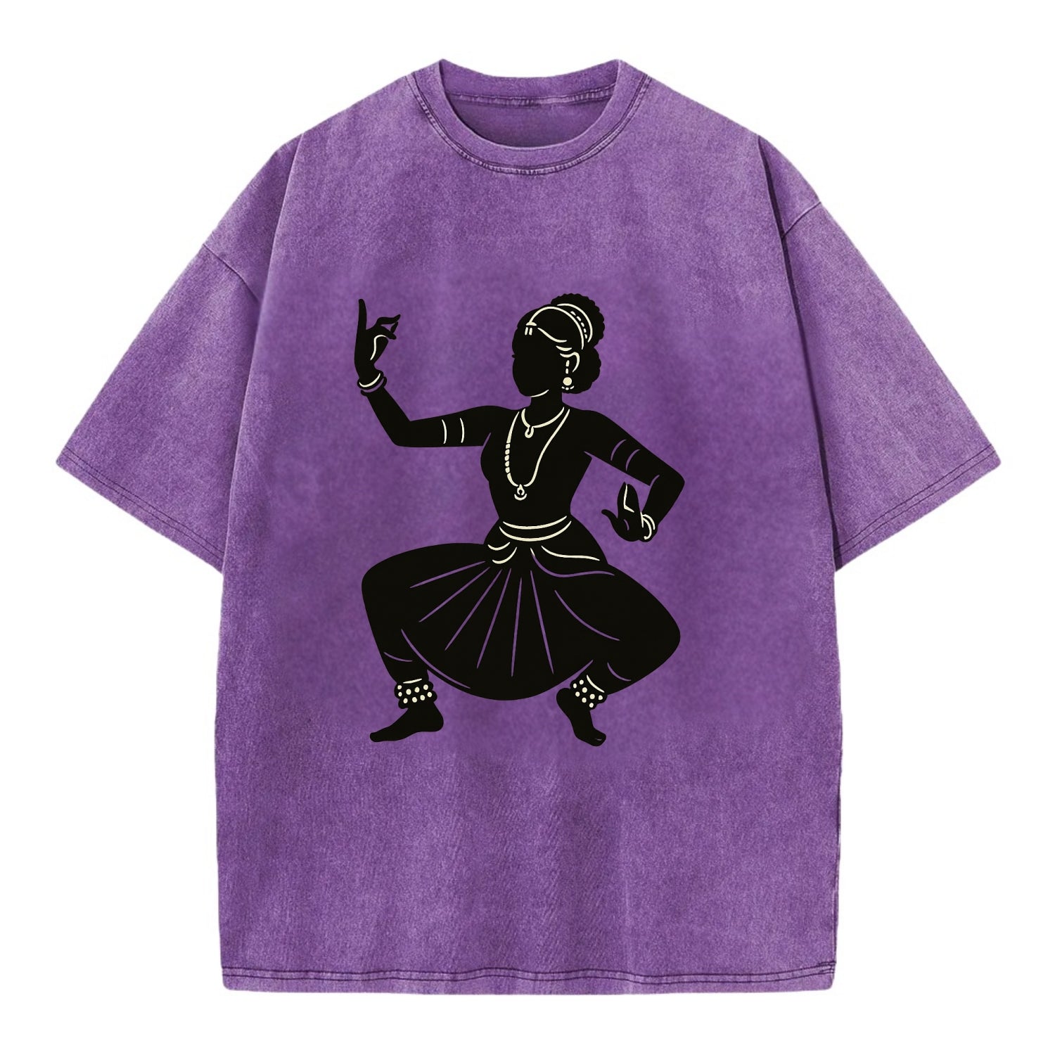Bharatanatyam classical Indian pose - Vintage T-shirt - Purple