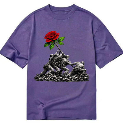 Iwo Jima Rose - Classic T-shirt - Purple