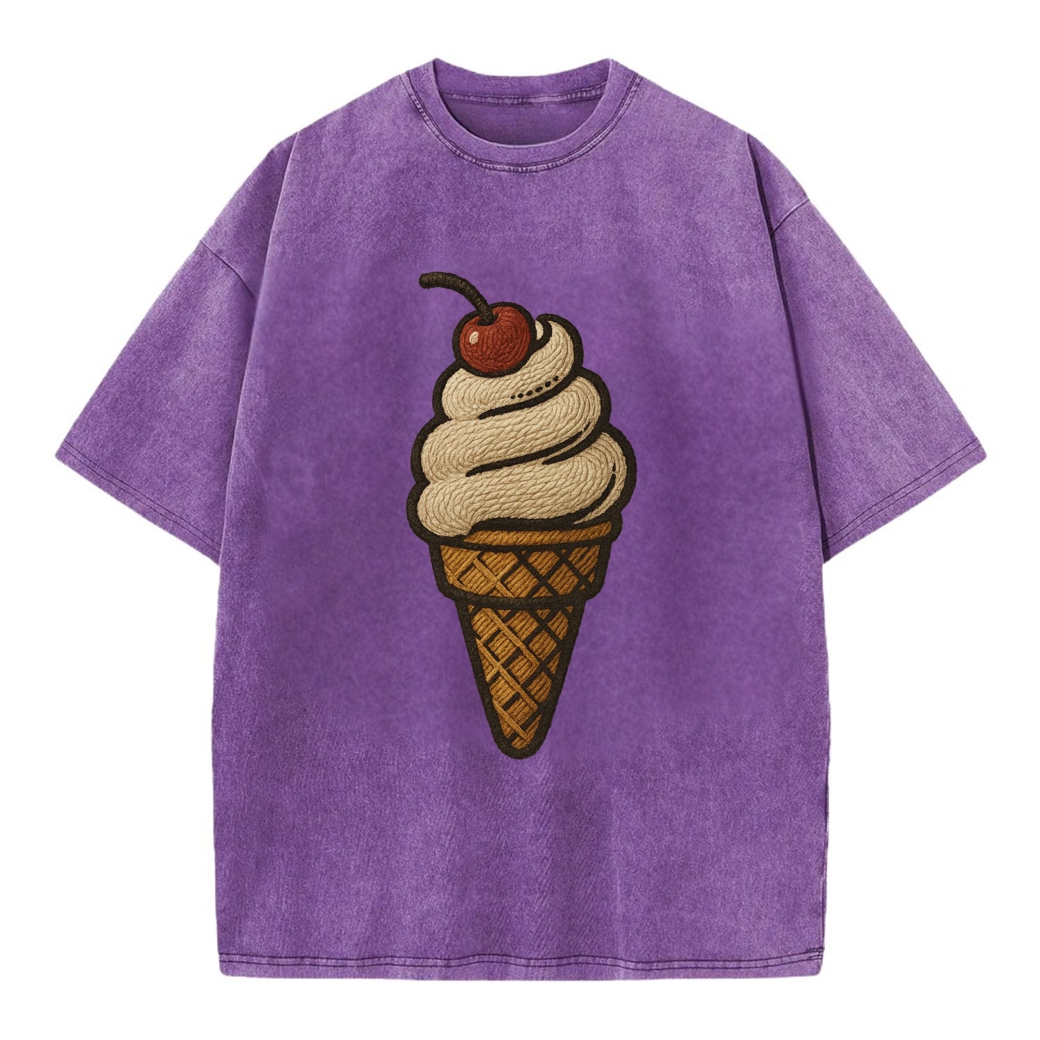 Ice Cream Cone  - Vintage T-shirt - Purple