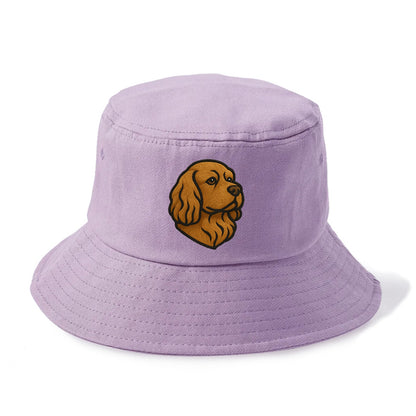 Sussex Spaniel - Golden liver embroidered low-set design - Bucket Hat - Purple