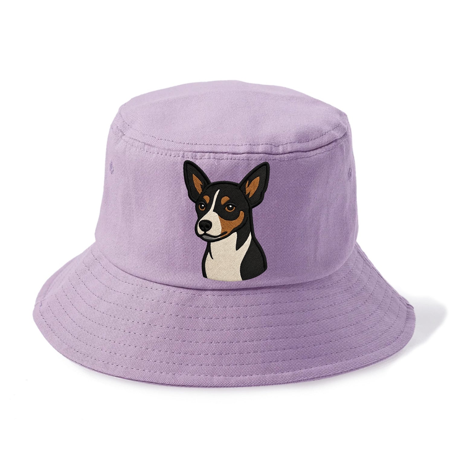 Rat Terrier - Tri-color embroidered pose - Bucket Hat - Purple