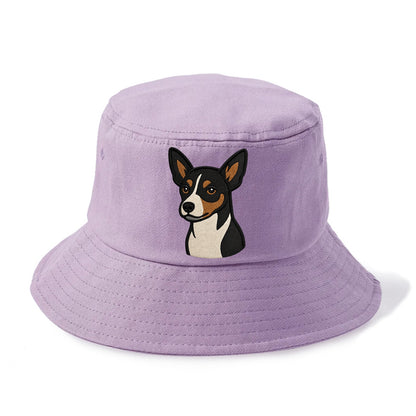 Rat Terrier - Tri-color embroidered pose - Bucket Hat - Purple