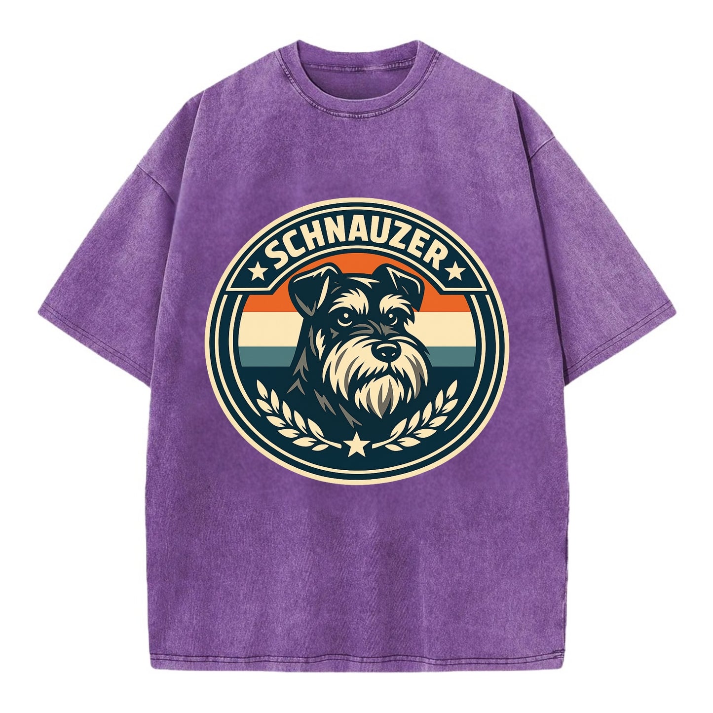 Noble Schnauzer Emblem - Vintage T-shirt - Purple