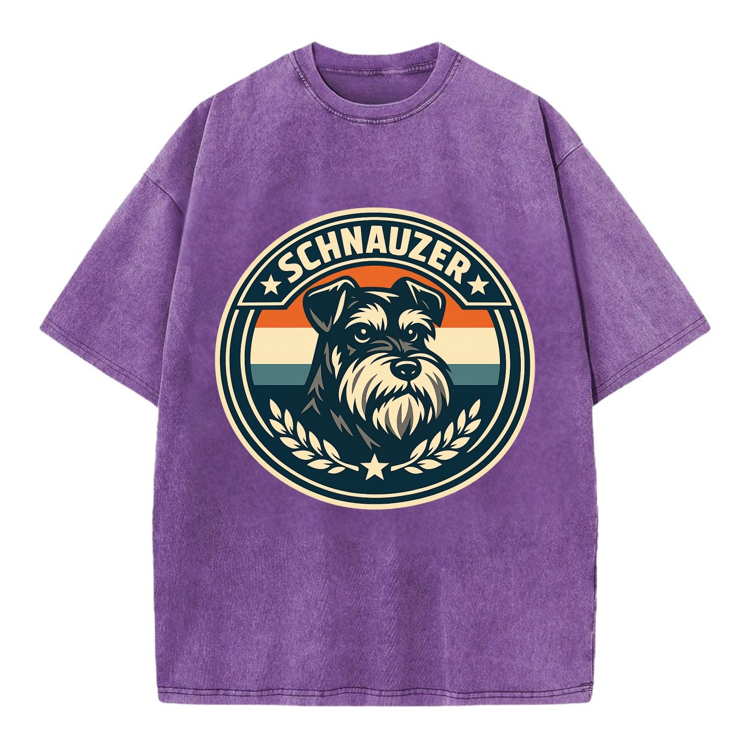 Noble Schnauzer Emblem - Vintage T-shirt - Purple