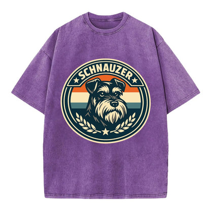 Noble Schnauzer Emblem - Vintage T-shirt - Purple