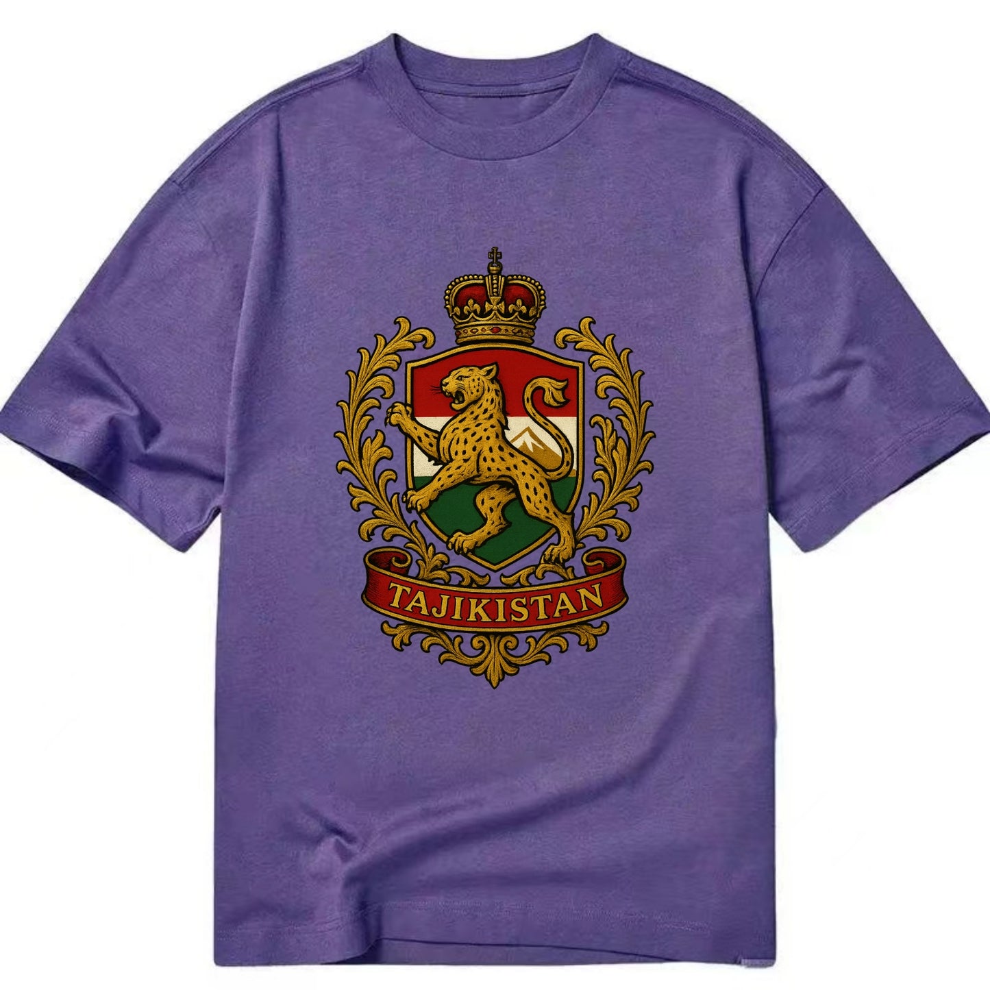 Tajikistan Heritage Badge  - Classic T-shirt - Purple