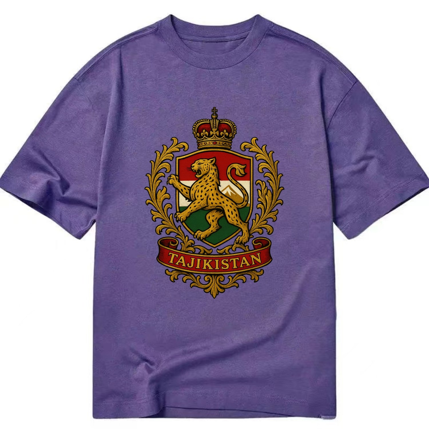 Tajikistan Heritage Badge  - Classic T-shirt - Purple