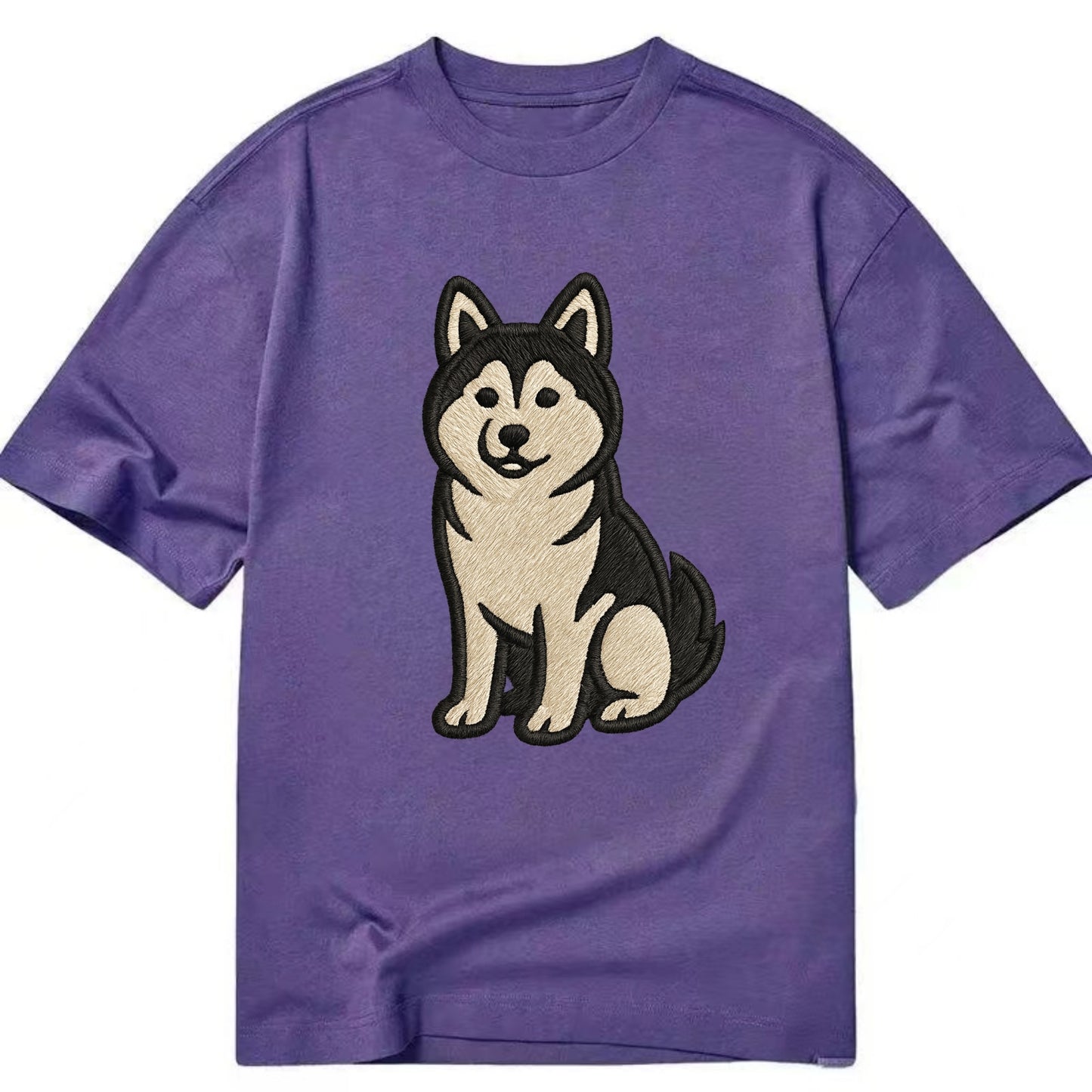 Pomsky - Pomeranian-Husky mix sitting po Classic T-shirt - Purple