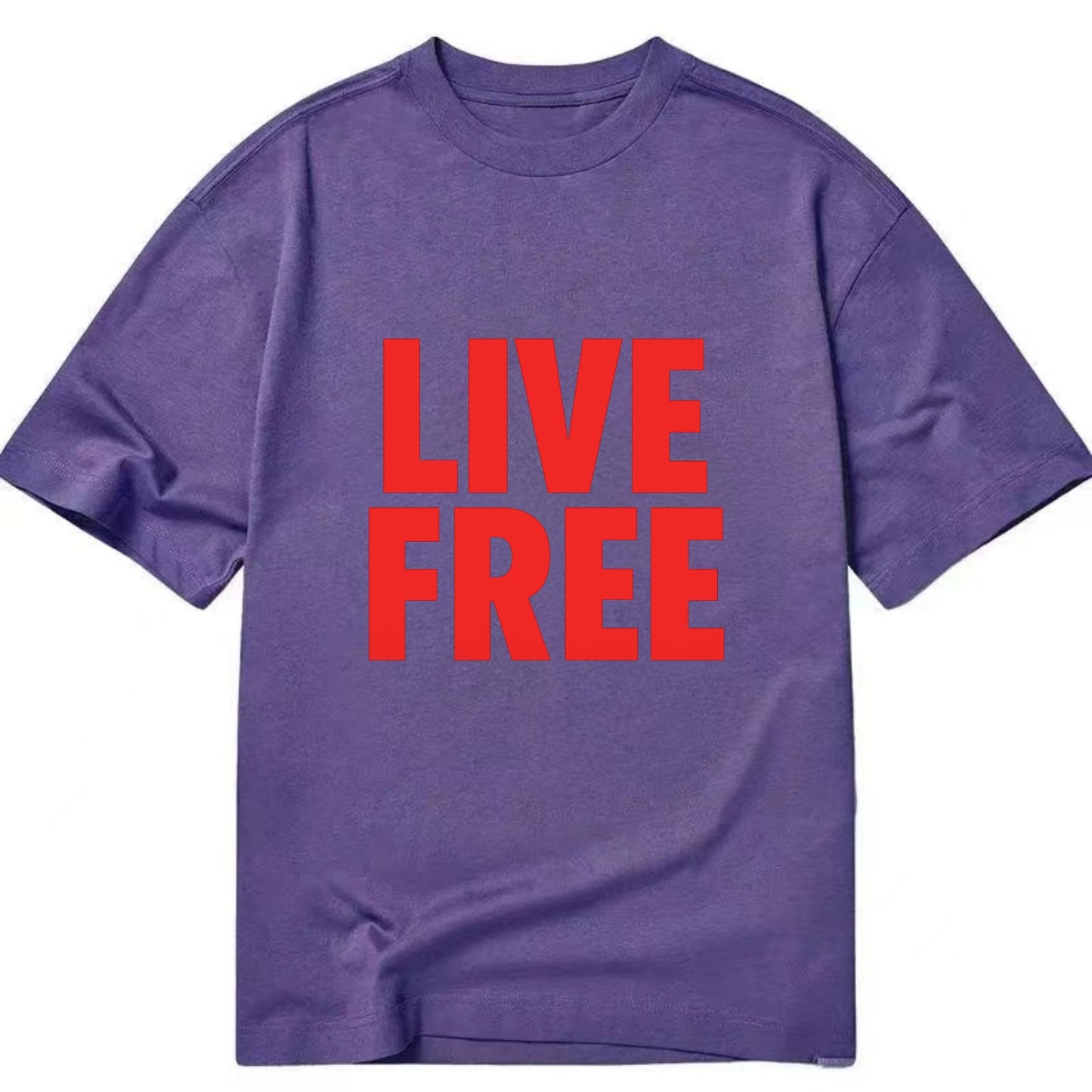 Bold typography design - "LIVE FREE" - unrestricted living - Classic T-shirt - Purple