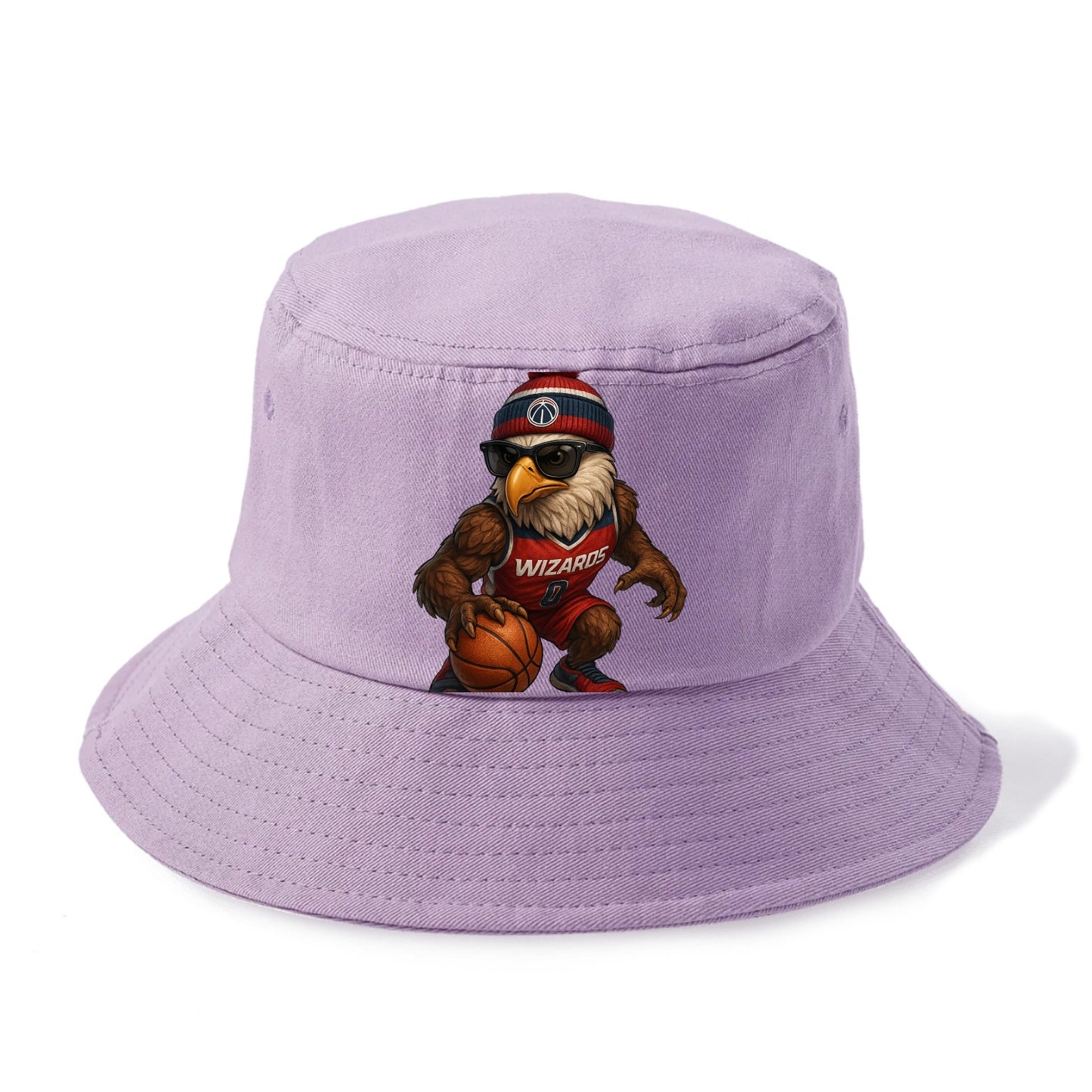 DC Eagle wearing Wizards red white and blue beanie with monument patch and wayfarer - Bucket Hat - Purple